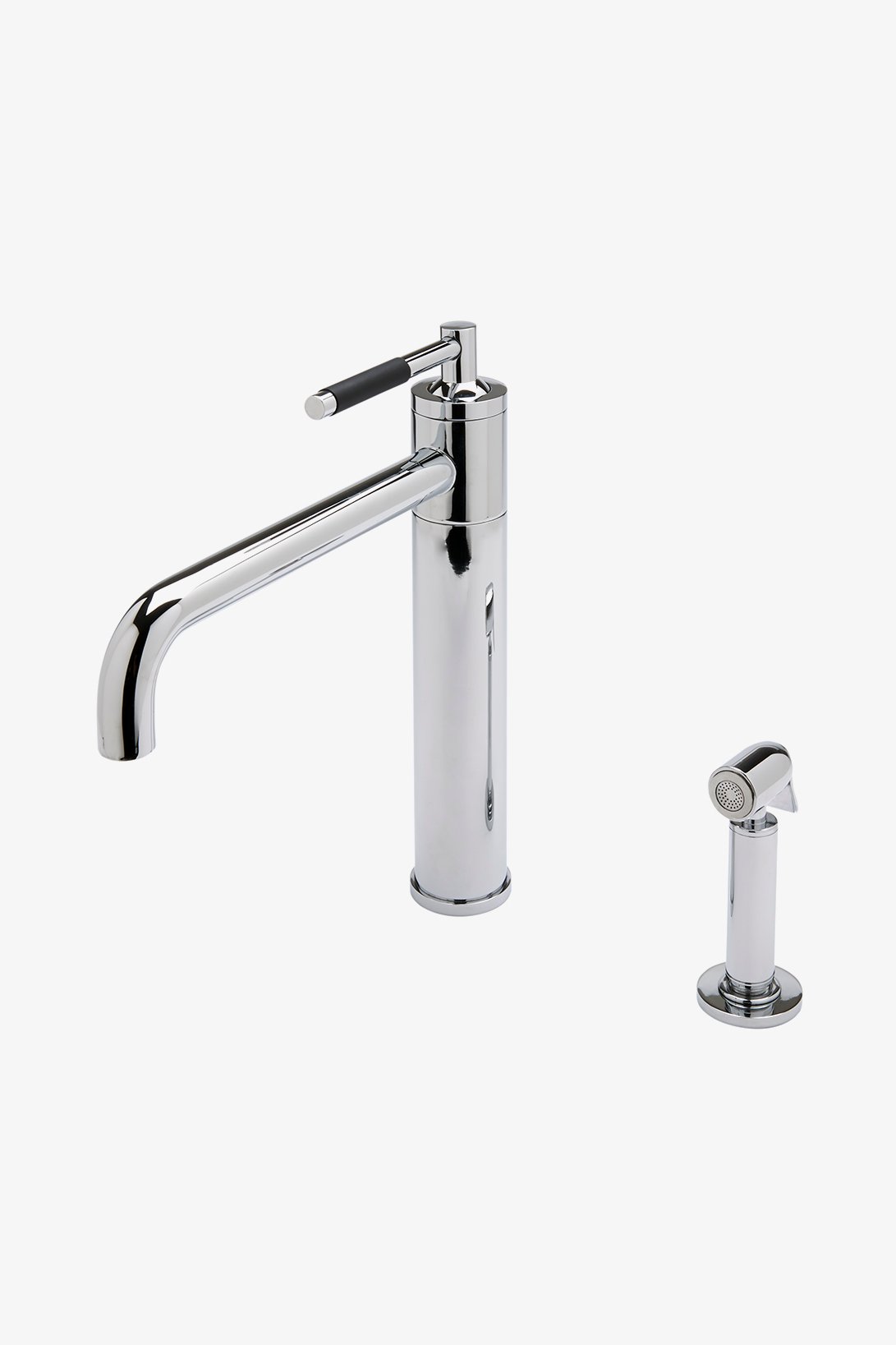 Universal Modern One Hole Kitchen Faucet, Metal Lever Handles and Spray