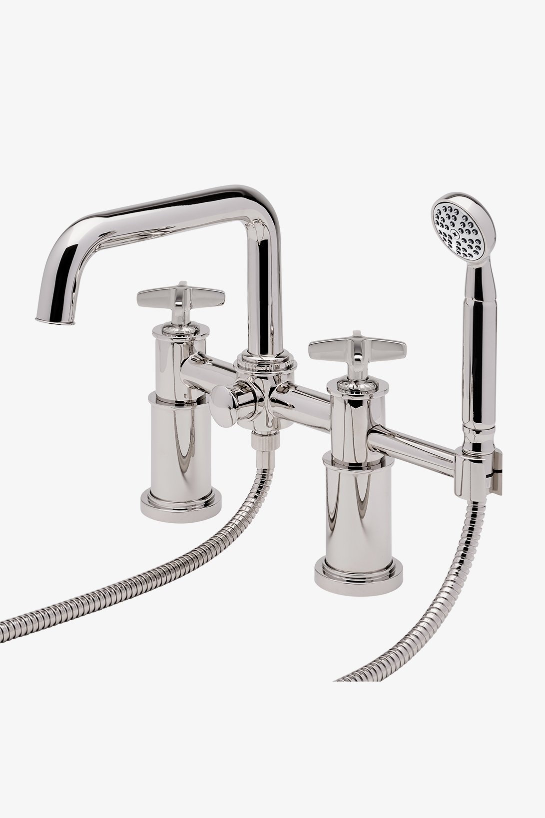 Henry Chronos Deck Mounted Exposed Tub Filler with Handshower and Cross Handles