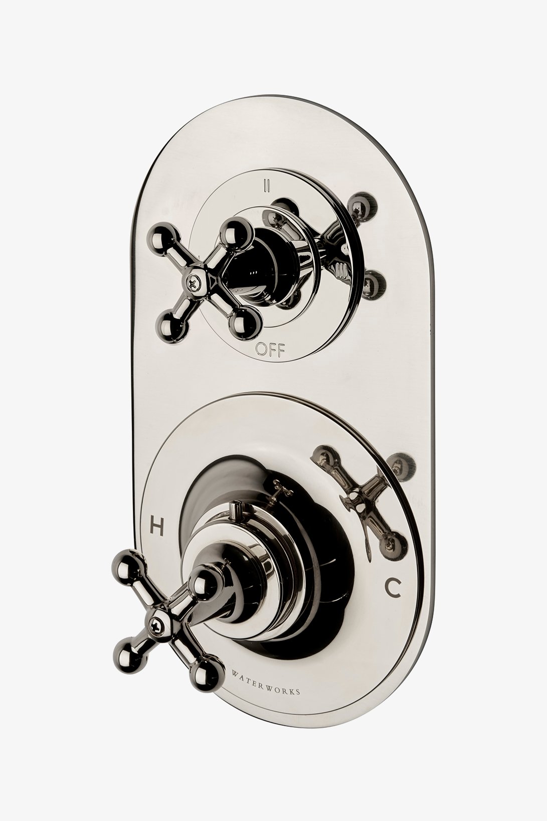 Dash Metal Cross Handle Thermostatic with Metal Cross Handle Three Way Diverter Trim