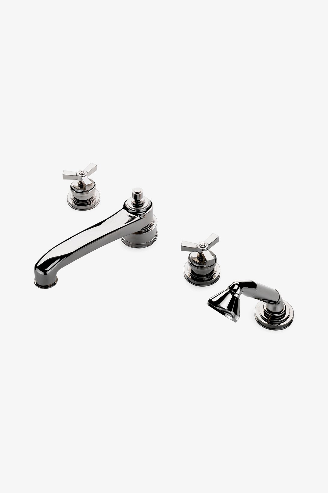 Aero Low Profile Concealed Tub Filler With Handshower and Metal Cross Handles