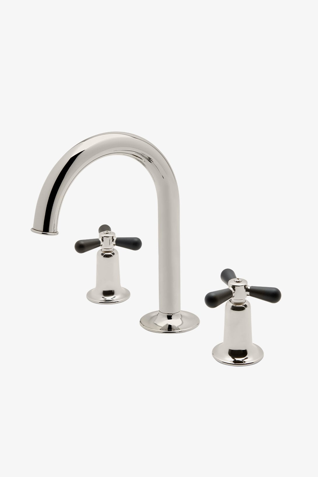 Riverun Gooseneck Lavatory Faucet with Two-Tone Tri-Spoke Handles