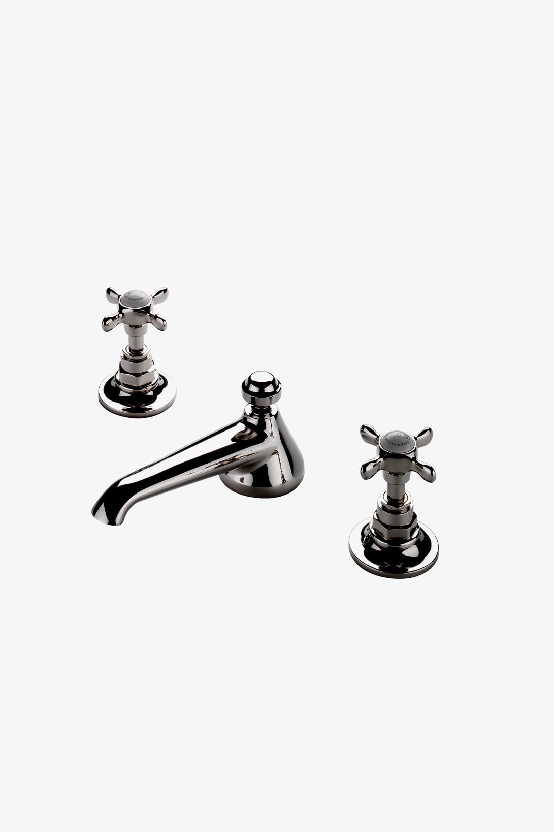 Easton Vintage Low Profile Three Hole Deck Mounted Lavatory Faucet with Metal Cross Handles