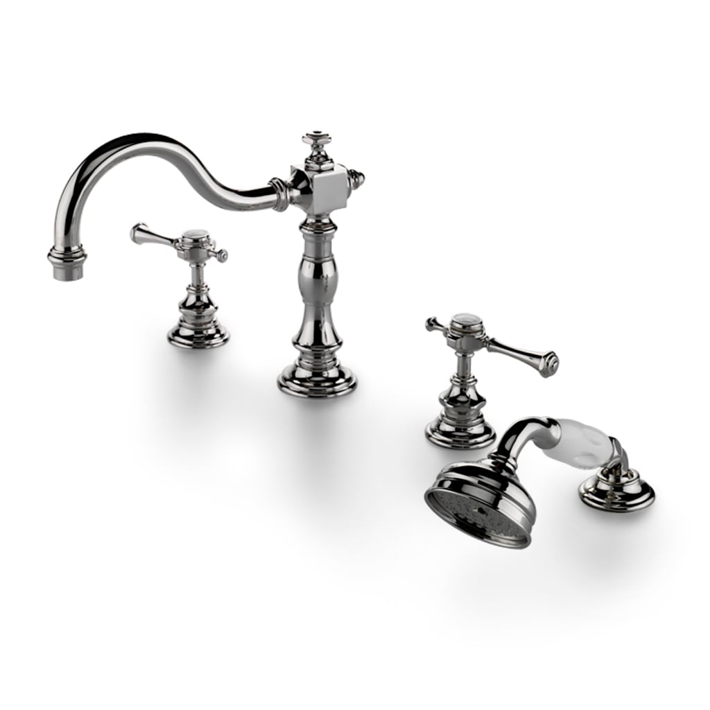Amelie High Profile Concealed Tub Filler with Handshower and Metal Lever Handles