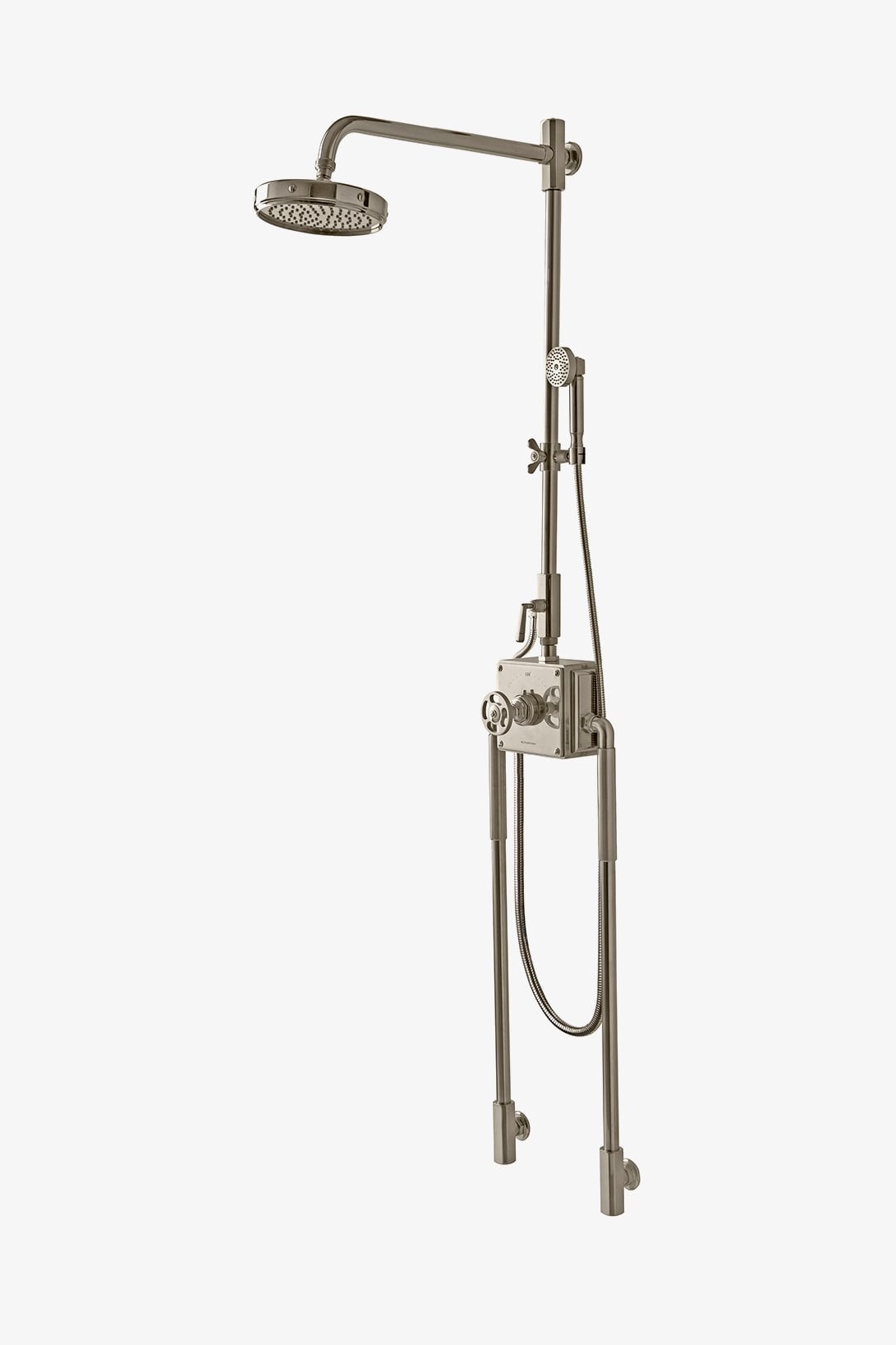 R.W. Atlas Exposed Thermostatic System with Handshower, Diverter and Wheel Handle