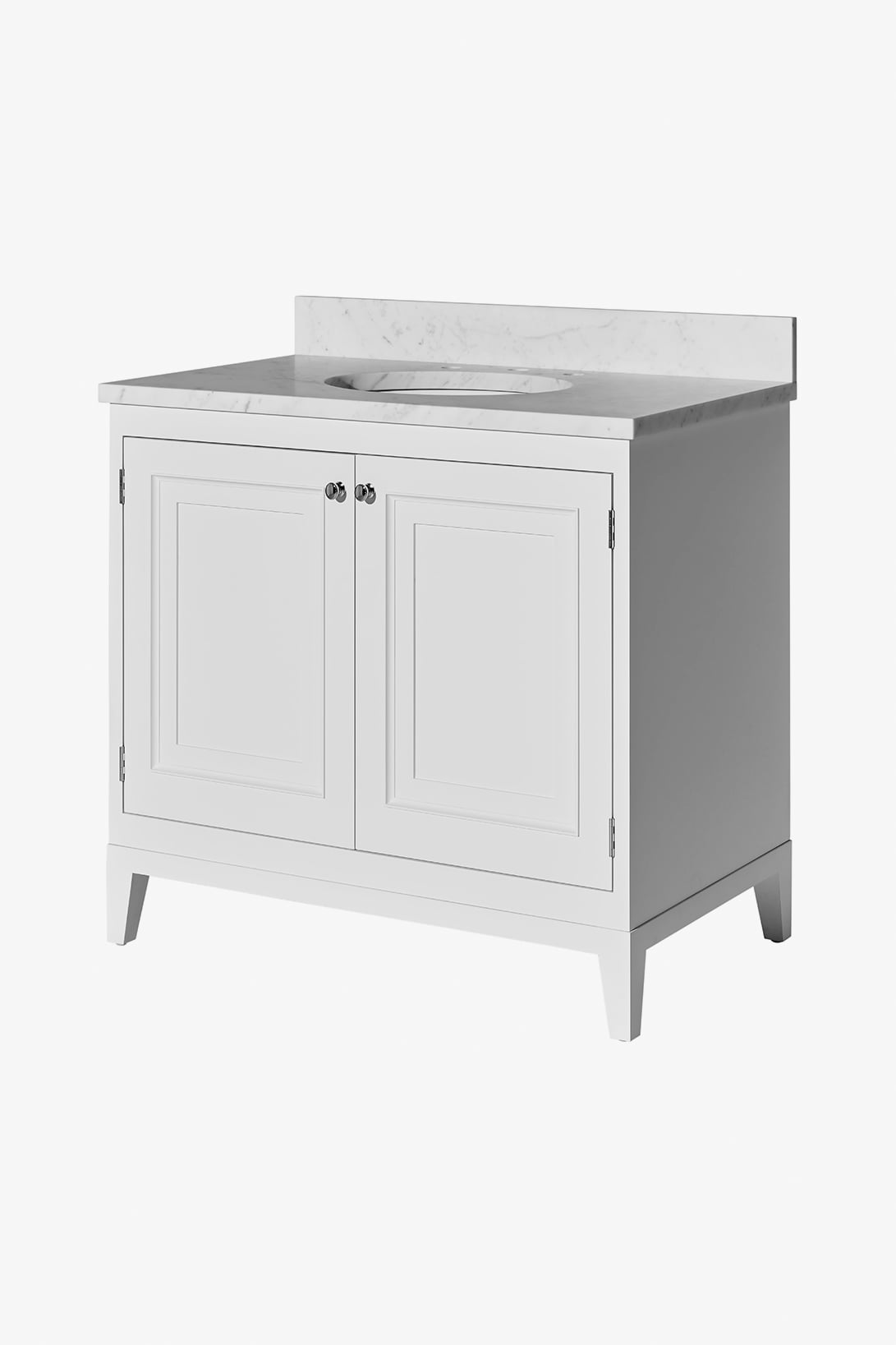 Belden Single Vanity with Tapered Legs with SALV26 Sink and Slab 37" x 22 1/2" x 34 1/2" with 4" x 3/4" Backsplash