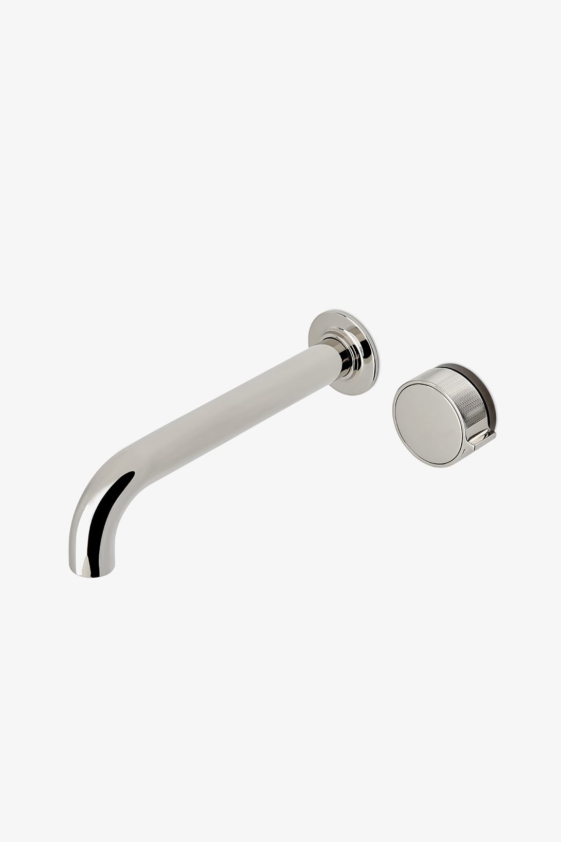 Bond Tandem Series Wall Mounted Lavatory Faucet with Two-Tone Guilloche Lines Single Knob Handle