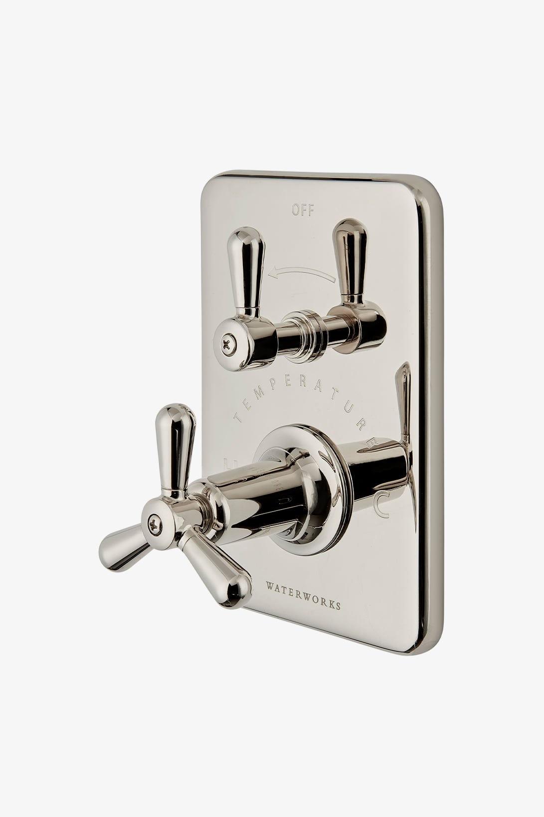 Riverun Integrated Thermostatic and Volume Control Trim with Tri-Spoke Handle