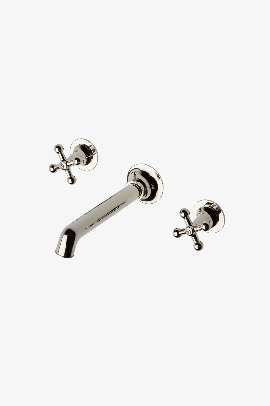 Dash Three Hole Wall Mounted Lavatory Faucet with Metal Cross Handles
