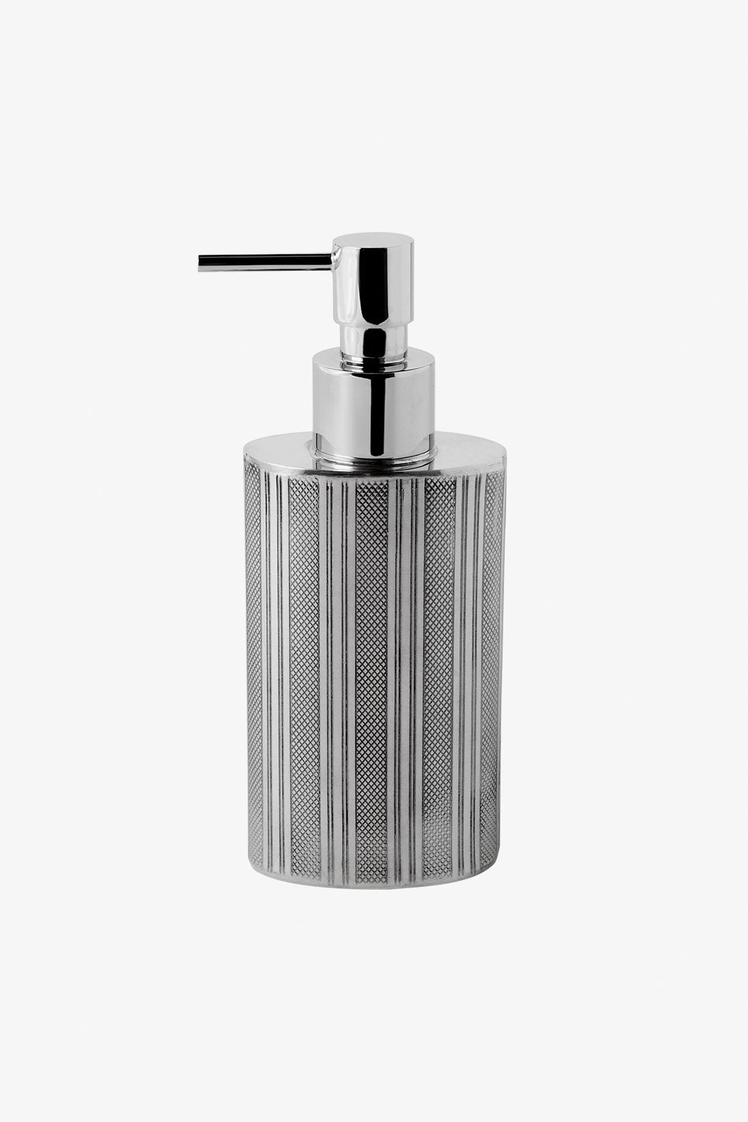Engine Turned Pewter Soap Dispenser in Pewter
