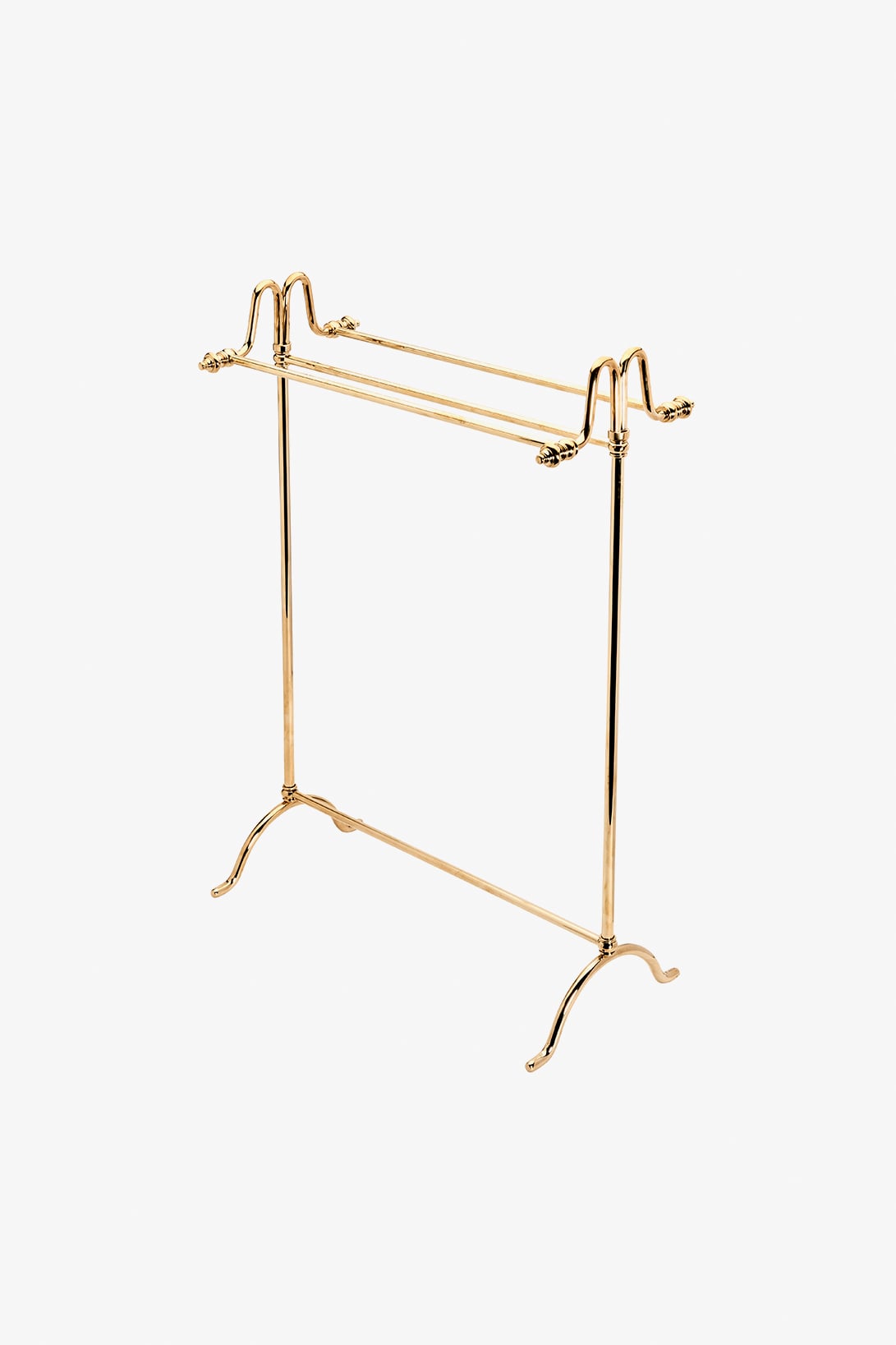Essentials Classic Freestanding Towel Rack in Brass