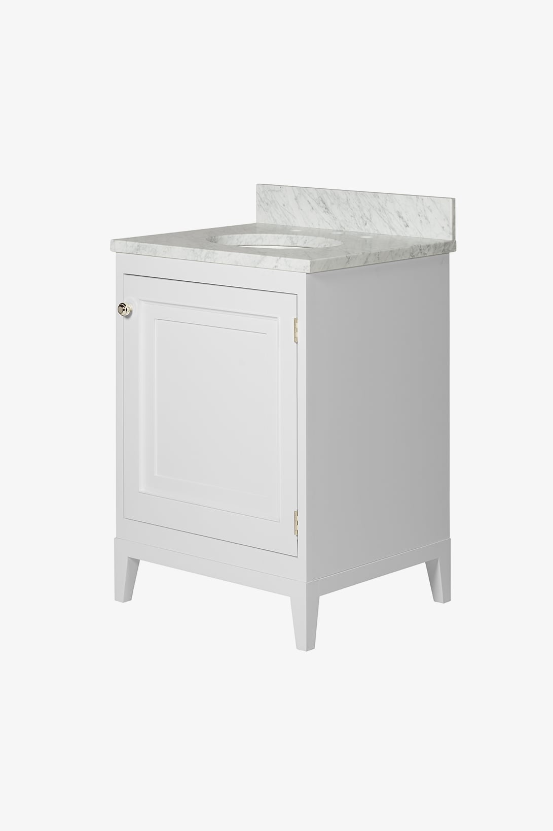 Belden Single Vanity with Tapered Legs with MRLVHU Sink and Slab 25" x 21 1/2" x 34 1/2" with 4" x 3/4" Backsplash