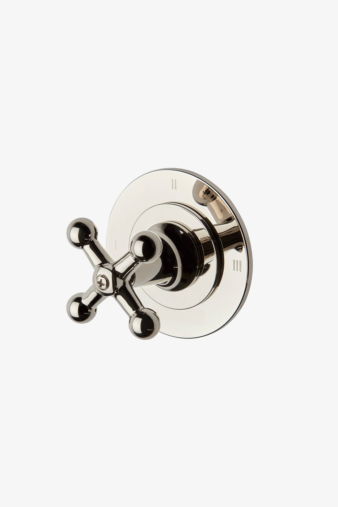 Dash Three Way Pressure Balance Diverter Valve Trim with Roman Numerals and Metal Cross Handle