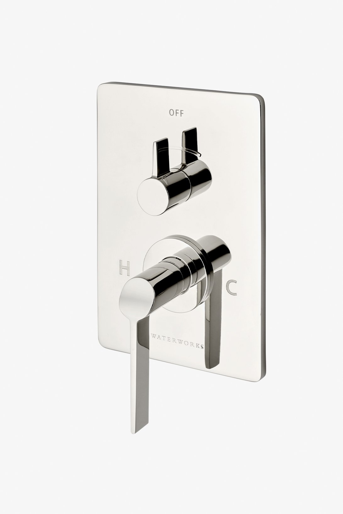 Finot Integrated Thermostatic and Volume Control Trim with Slope Lever Handle