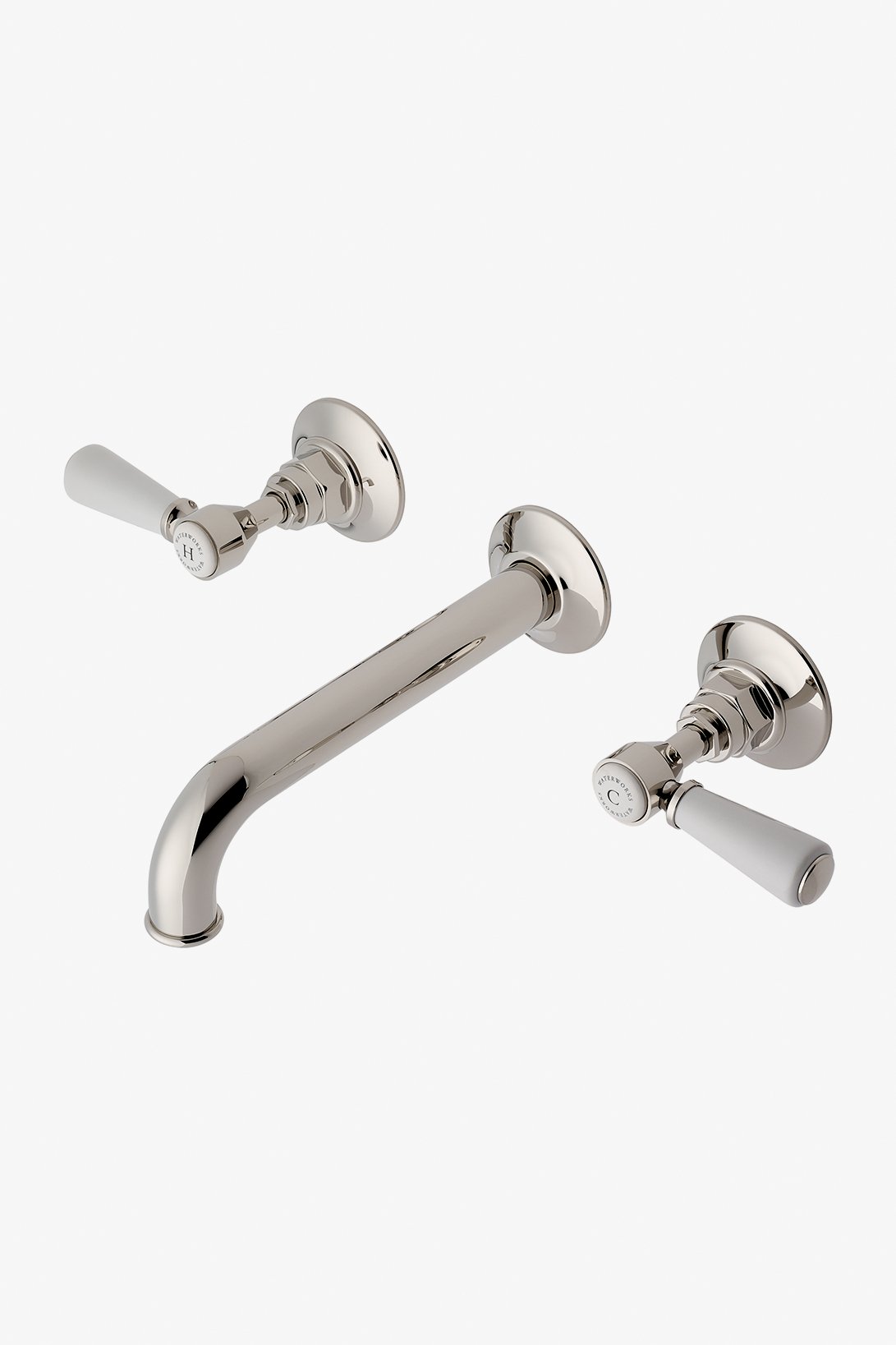 Highgate Wall Mounted Lavatory Faucet with Porcelain Lever Handles