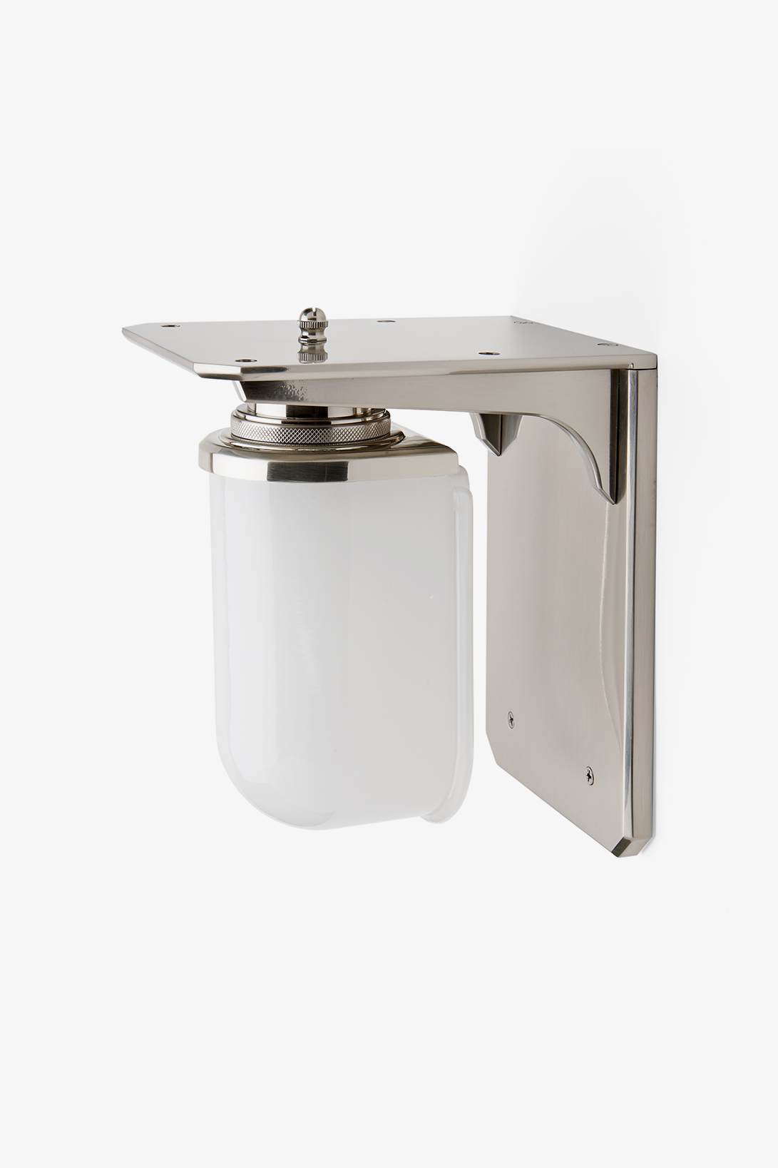 R.W. Atlas Wall Mounted Single Arm Sconce with Glass Shade