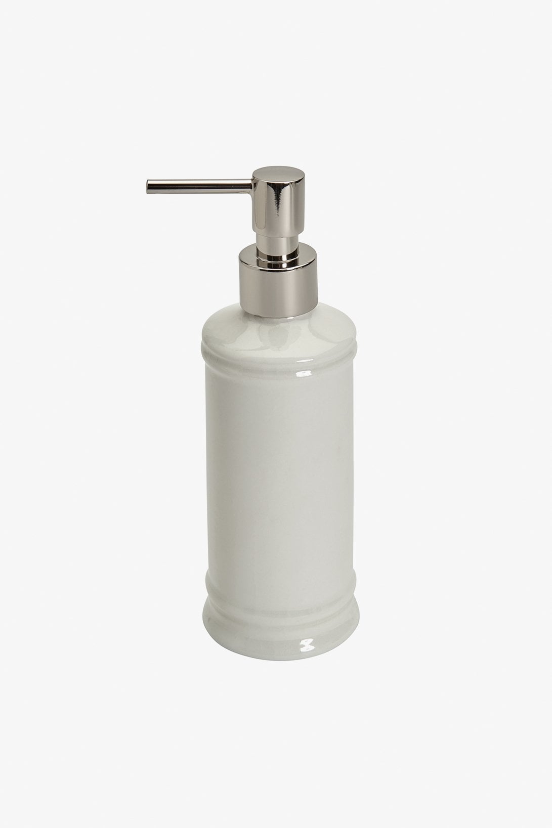 Dorset Soap Dispenser with Nickel Pump in Ivory Glossy Solid