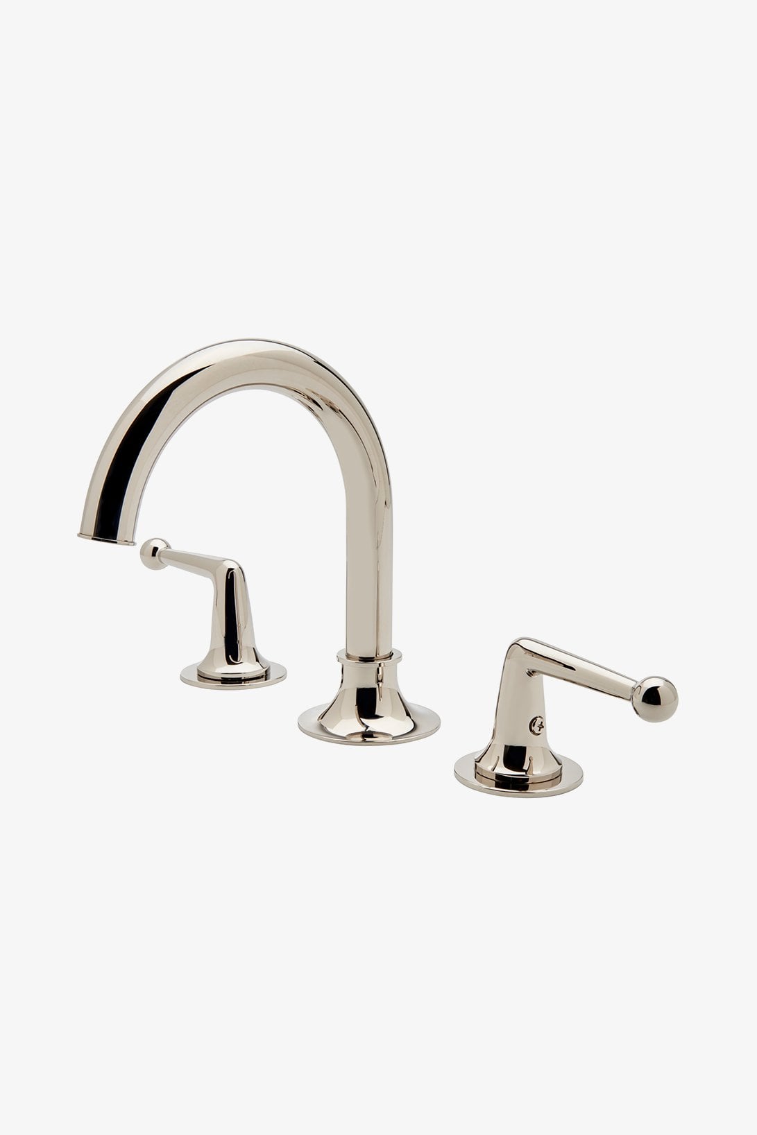 Dash Schwanenhals-Dreiloch-Waschtischarmatur zur Deckmontage mit Metallhebelgriffen