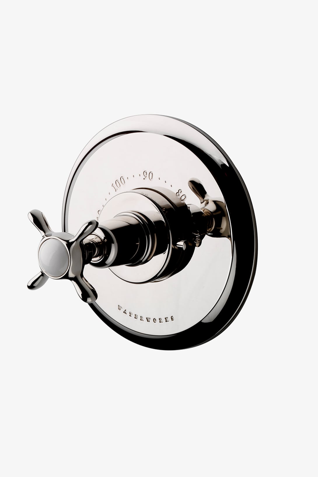 Easton Classic Thermostatic Control Valve Trim with White Porcelain Blank Indice and Cross Handle