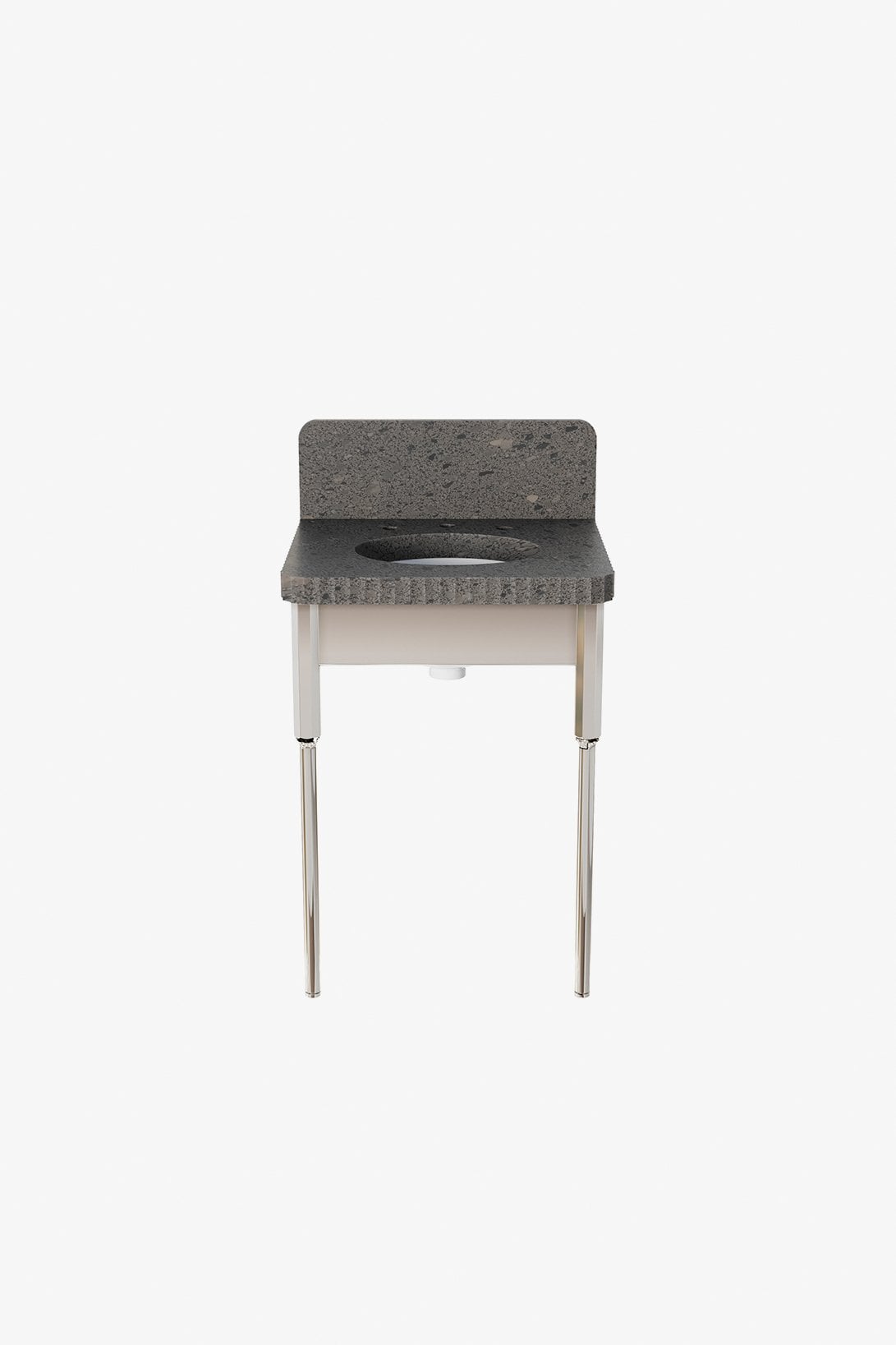 Astral Metal Apron two legs with MRLVHU Sink and 24" 5CM Slab with Fluted Slab and Smooth Backsplash