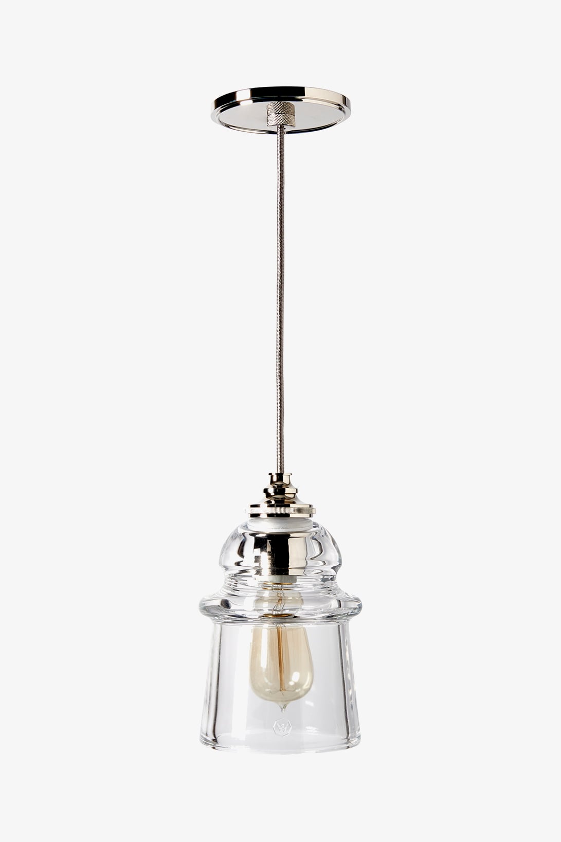 Watt Ceiling Mounted Pendant with Plain Glass Shade