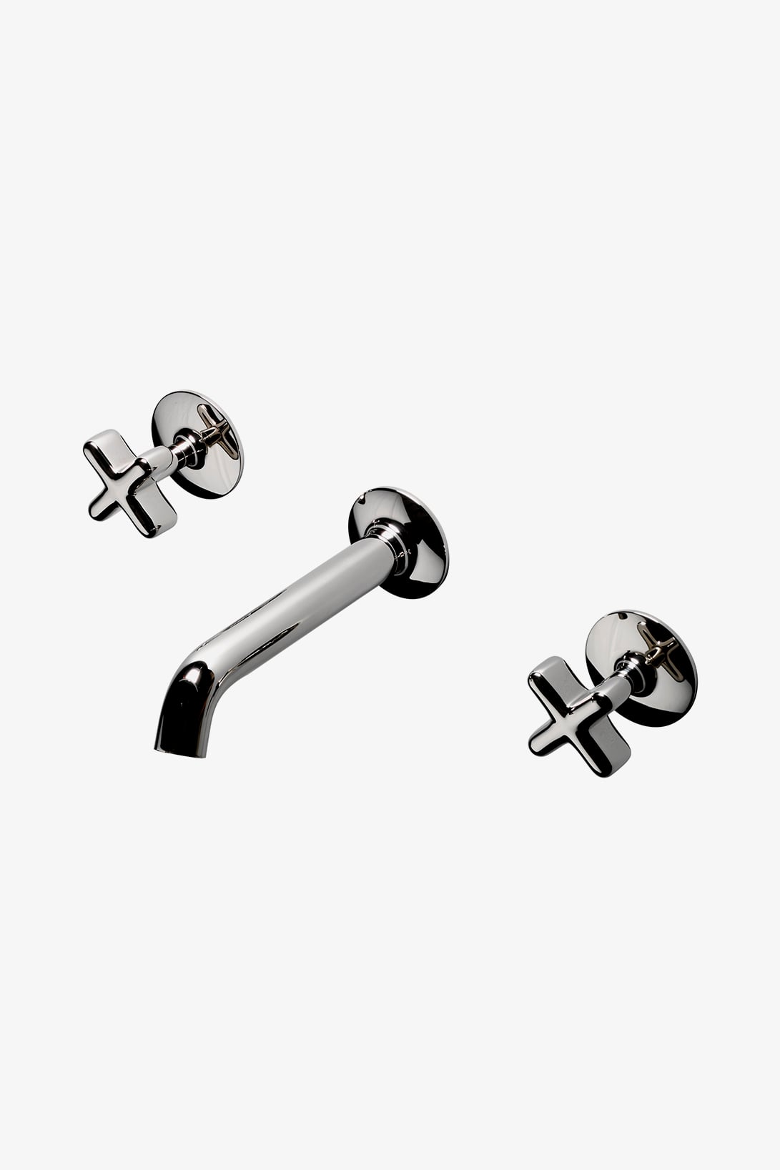 .25 Low Profile Three Hole Wall Mounted Lavatory Faucet with Metal Cross Handles