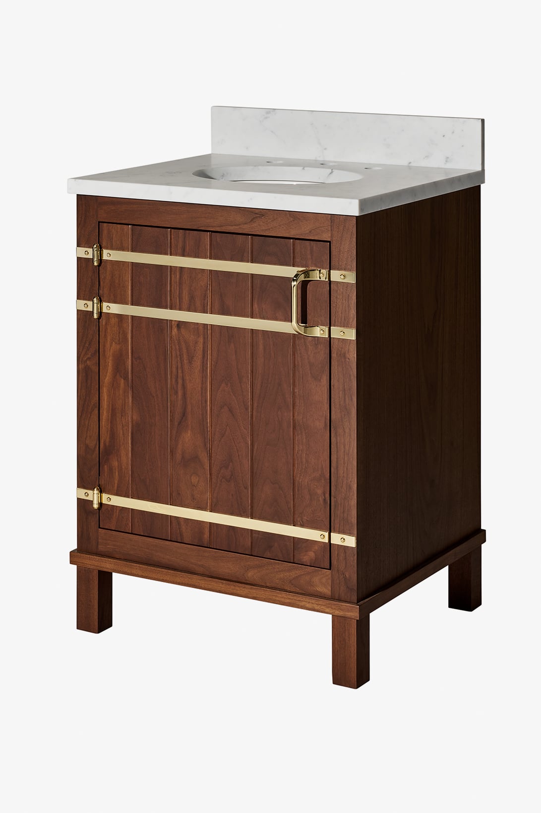 Bridle Single Vanity with Square Legs and Hardware with MRLVHU Sink and Slab 25" x 21 1/2" x 34 1/2" with 4" x 3/4" Backsplash