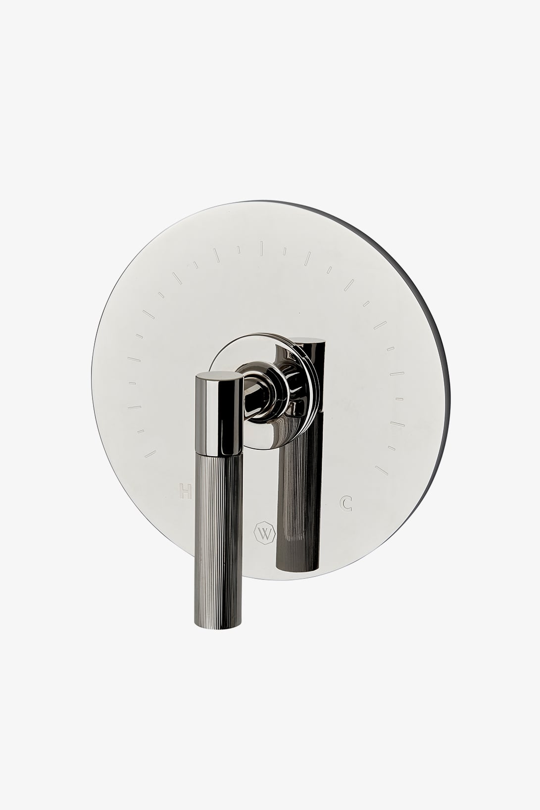 Bond Tandem Series Round Thermostatic Control Valve Trim with Guilloche Lines Lever Handle