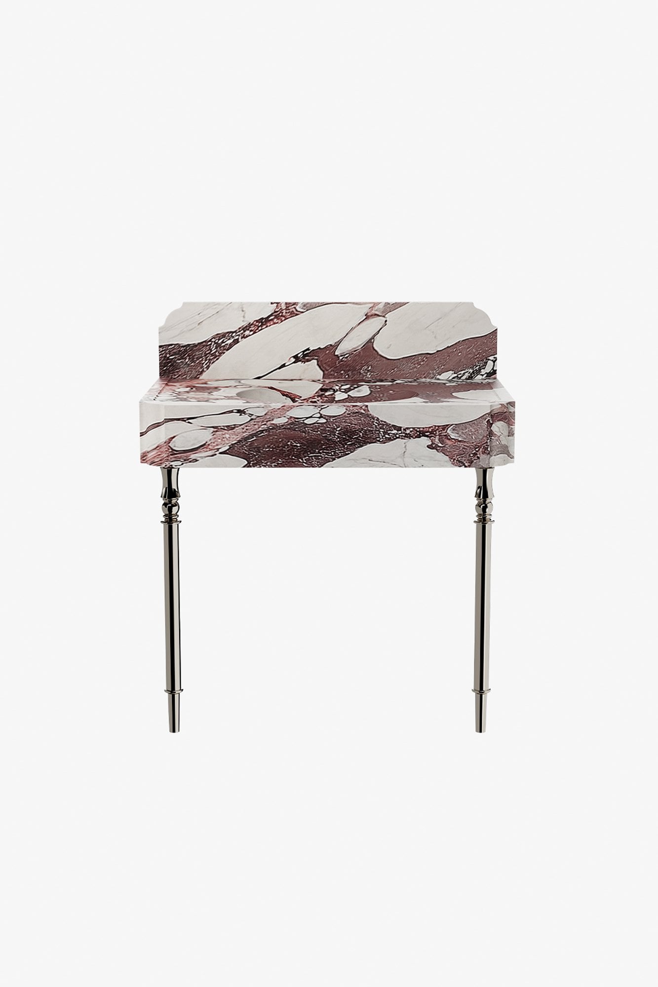 Legacy Turned two Legs with 30" Audra DECK Mounted Marble Lavatory Sink with Backsplash