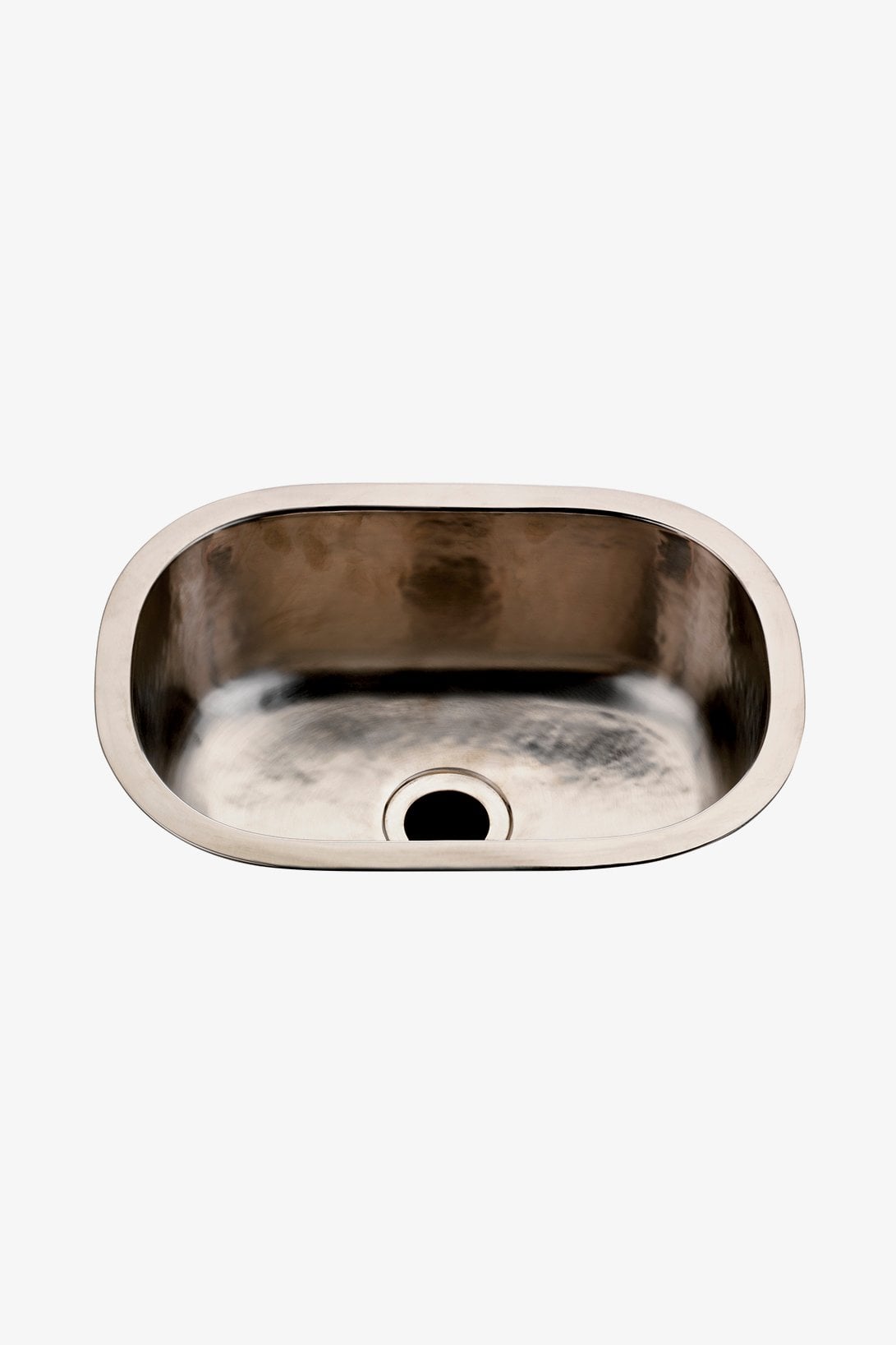 Normandy 15 3/4" x 11 13/16" x 5 7/16" Hammered Copper Oval Bar Sink with Center Drain