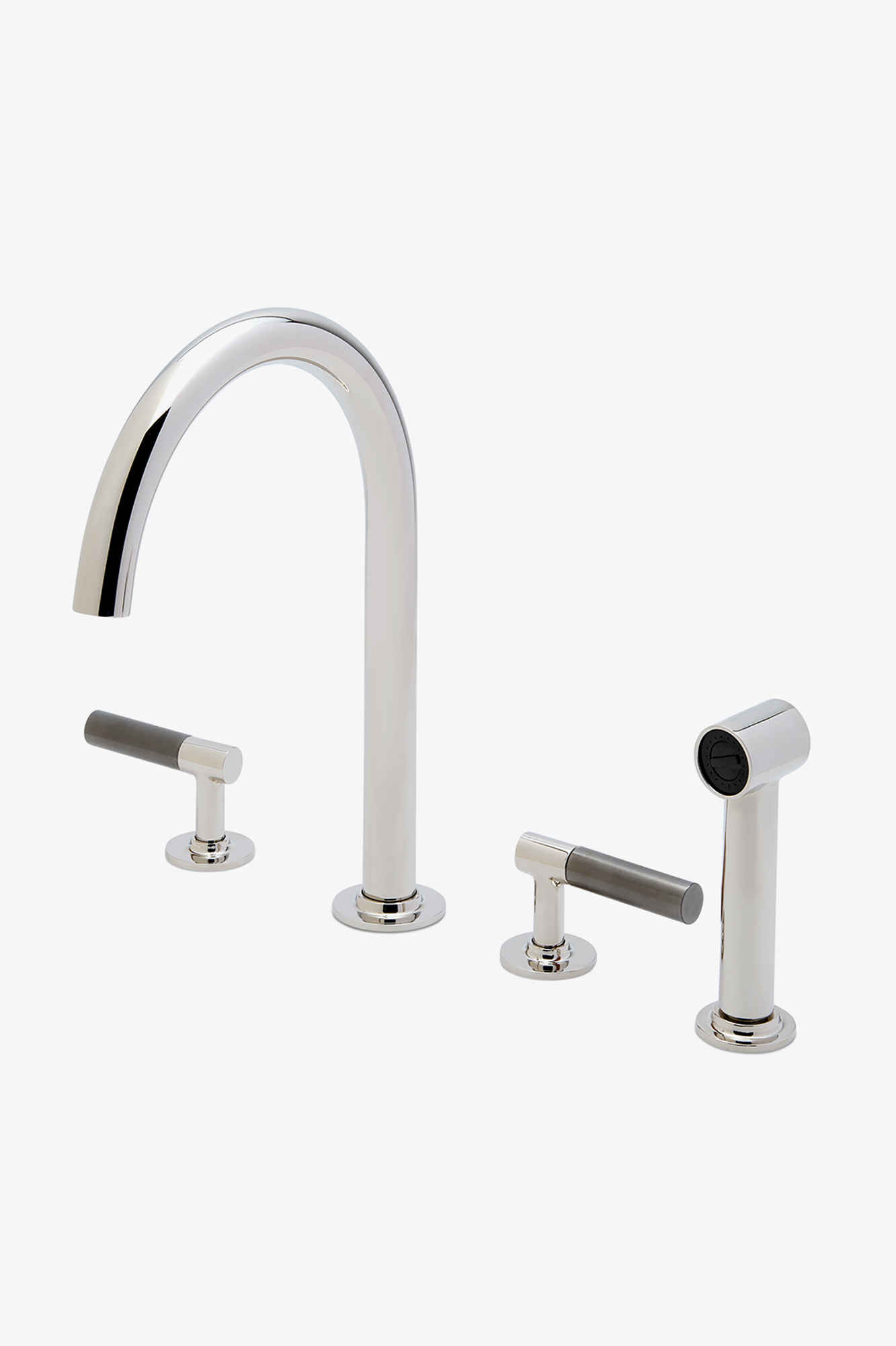Bond Tandem Series Gooseneck Kitchen Faucet and Spray with Two-Tone Lever Handles