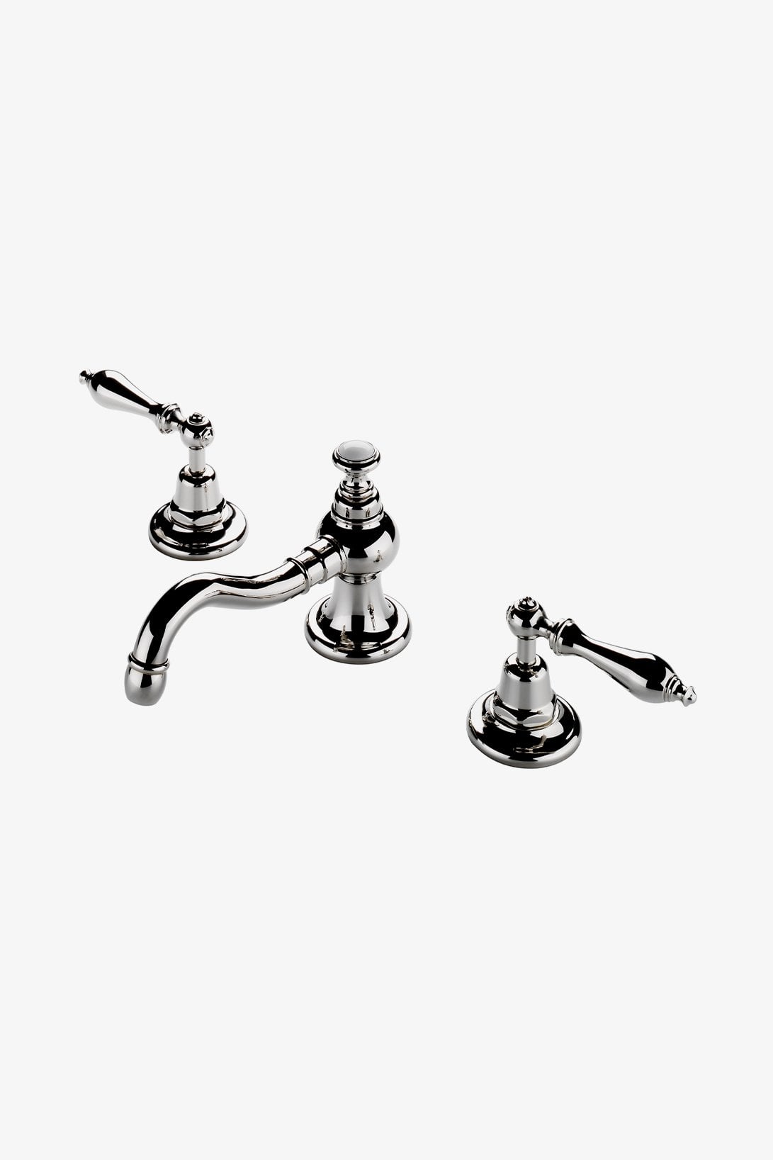 Etoile Low Profile Three Hole Deck Mounted Lavatory Faucet with Metal Lever Handles