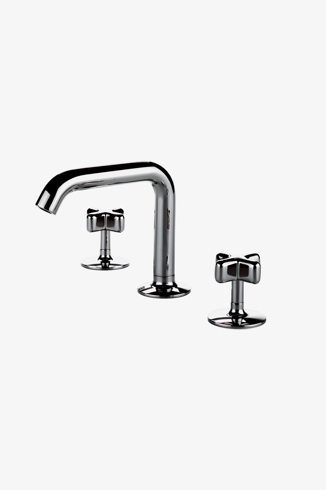 .25 High Profile Three Hole Deck Mounted Lavatory Faucet with Metal Cross Handles