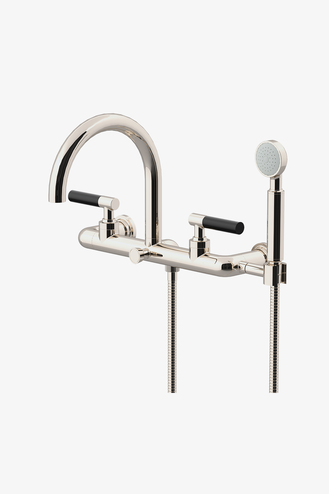 Bond Tandem Series Wall Mounted Exposed Tub Filler with Handshower and Two-Tone Lever Handles