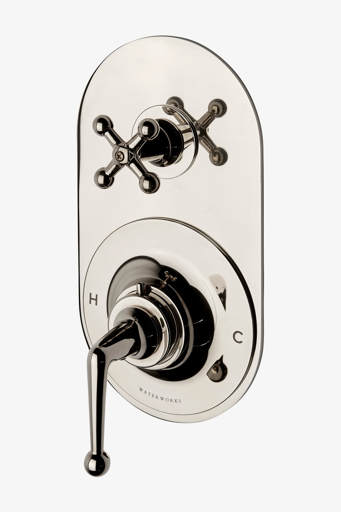 Dash Metal Lever Handle Thermostatic with Metal Cross Handle Shutoff Trim