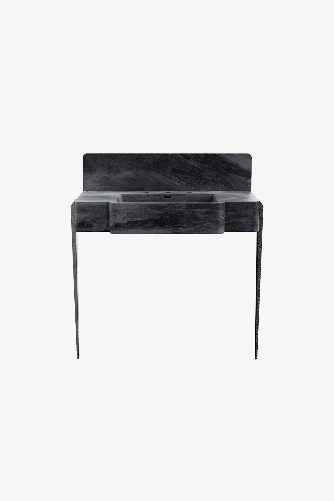 Gio Triangle two legs in Bronze with 36" Marbella DECK Mounted Lavatory Sink with Backsplash