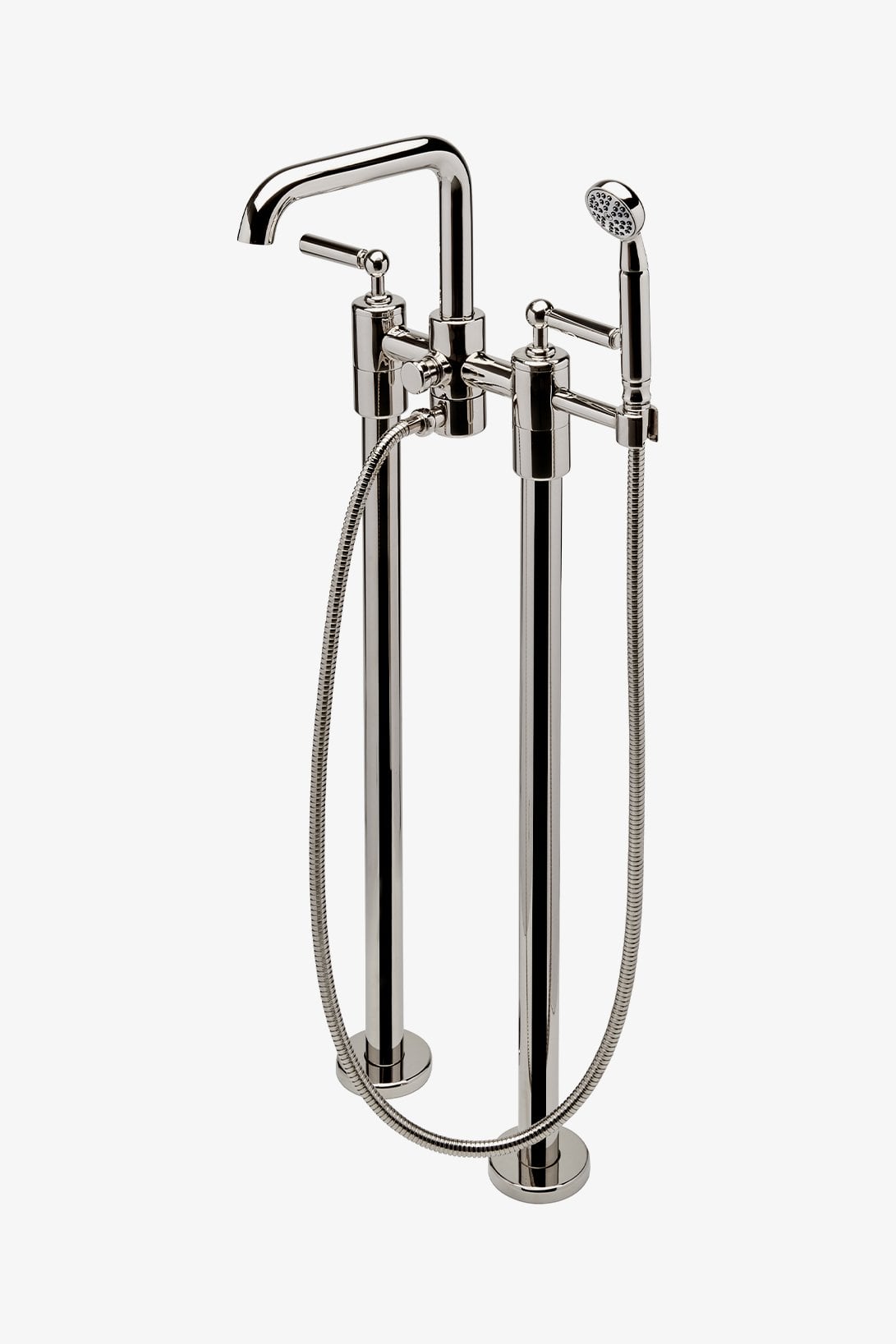 Ludlow Floor Mounted Exposed Tub Filler with Handshower and Lever Handles