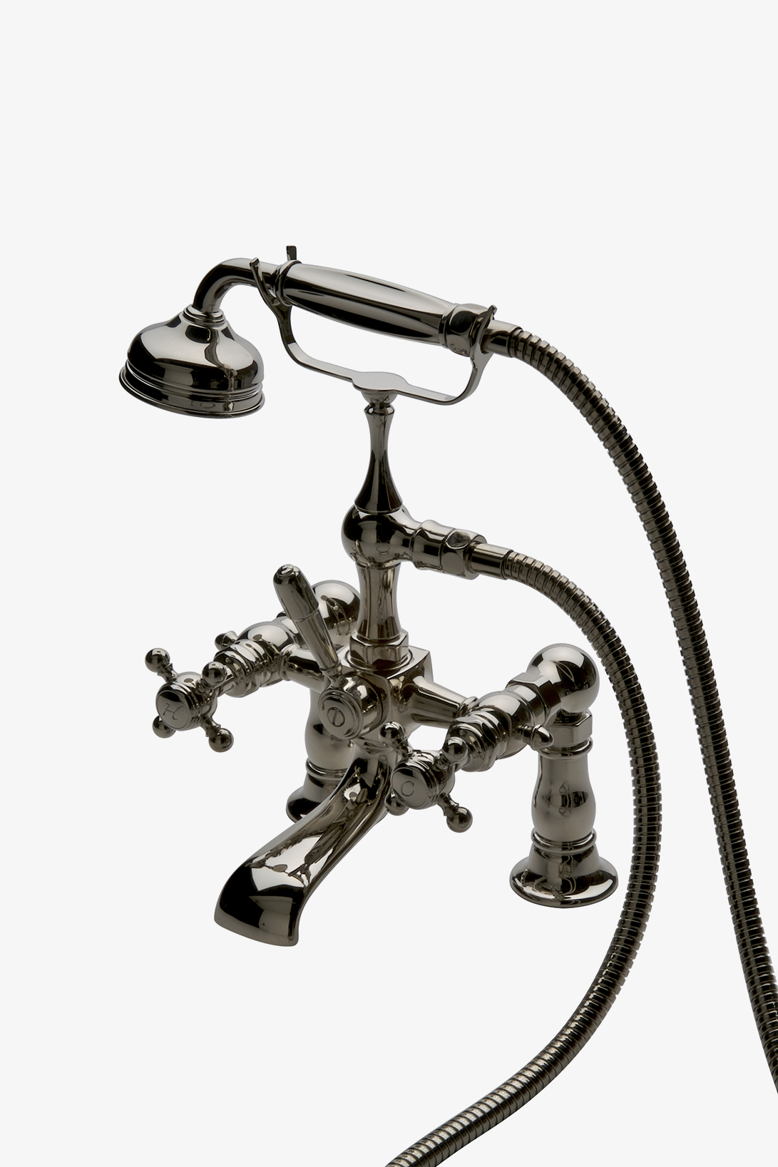 Julia Exposed Tub Filler with Handshower and Metal Lever Diverter