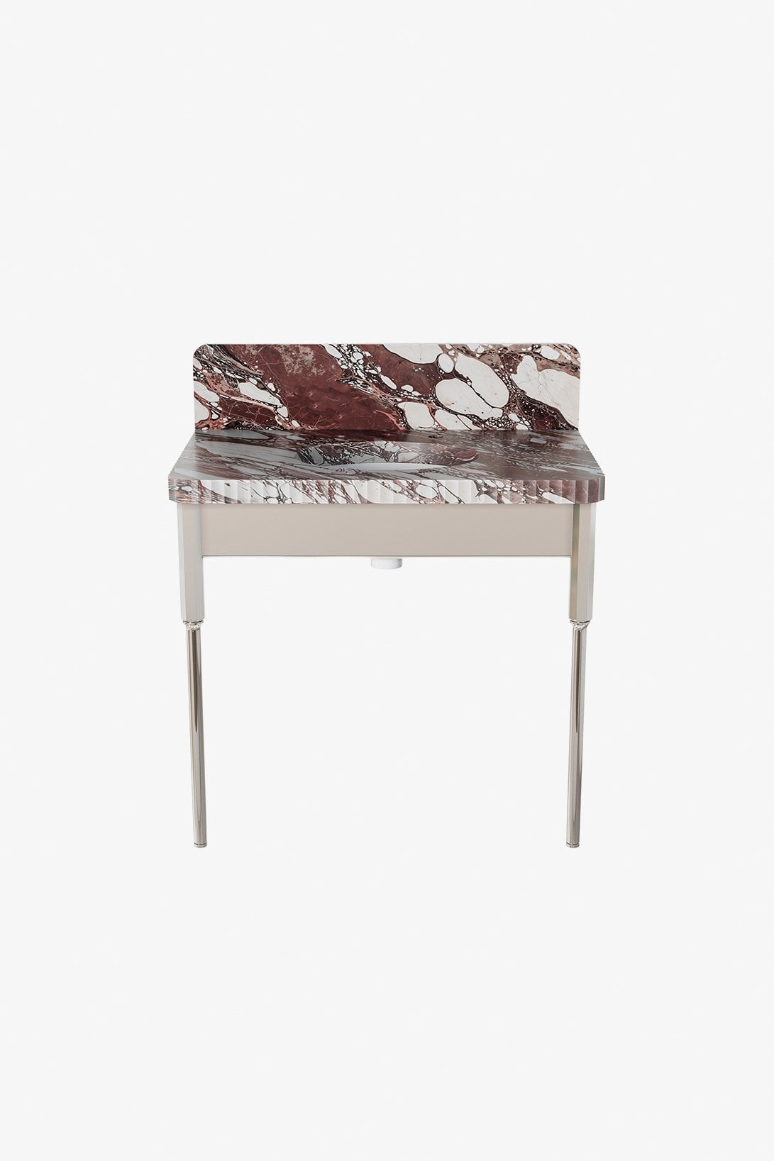 Astral Metal Apron two legs with MRLVCU Sink and 36" 5CM Slab with Fluted Slab and Smooth Backsplash