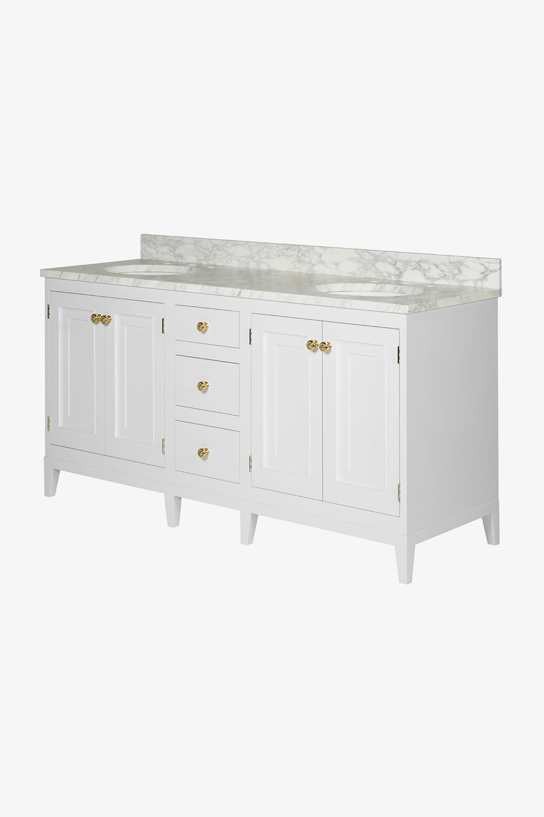 Belden Double Vanity with Tapered Legs 66" x 22" x 33 1/4" - BASE ONLY