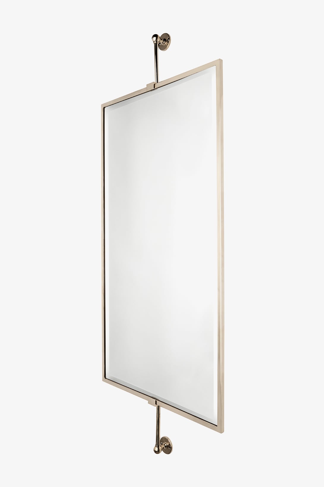 Crystal Wall Mounted Rectangular Mirror on Bar 19 1/2" x 2 1/2" x 48"
