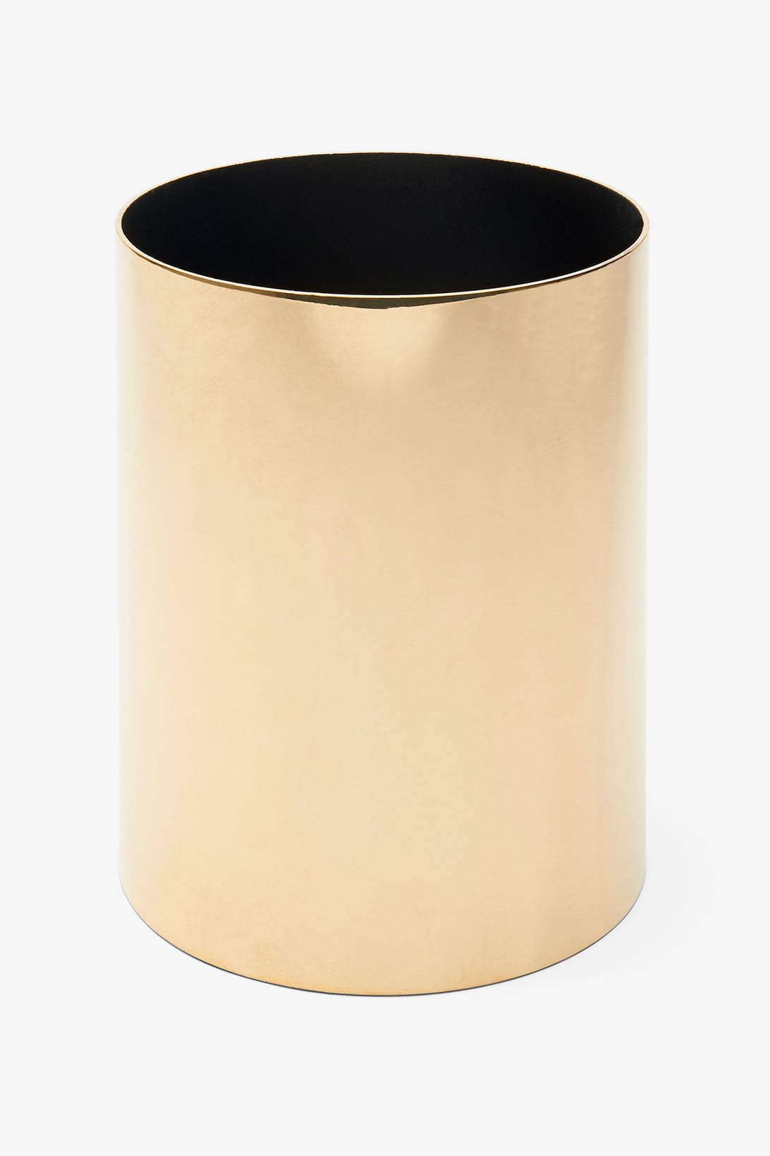 Luster Round Waste Can in Brass