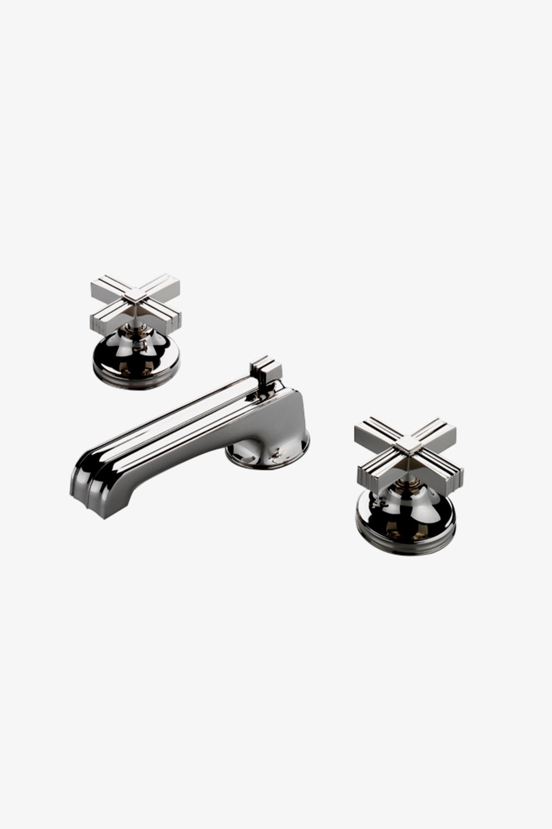Boulevard Low Profile Three Hole Deck Mounted Lavatory Faucet with Metal Cross Handles