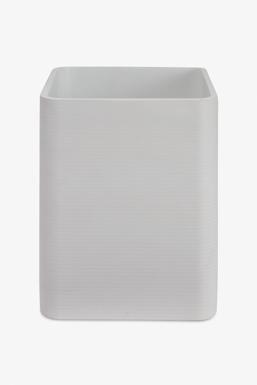 Groove Waste Can in White