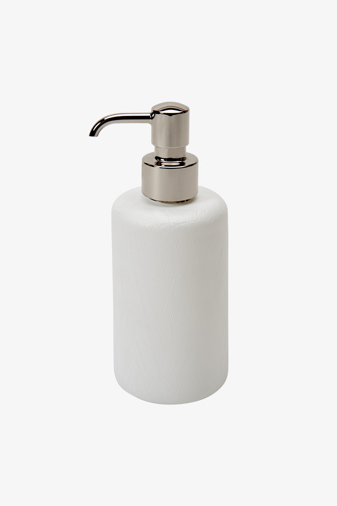 Tela Soap Dispenser in White with Nickel Pump