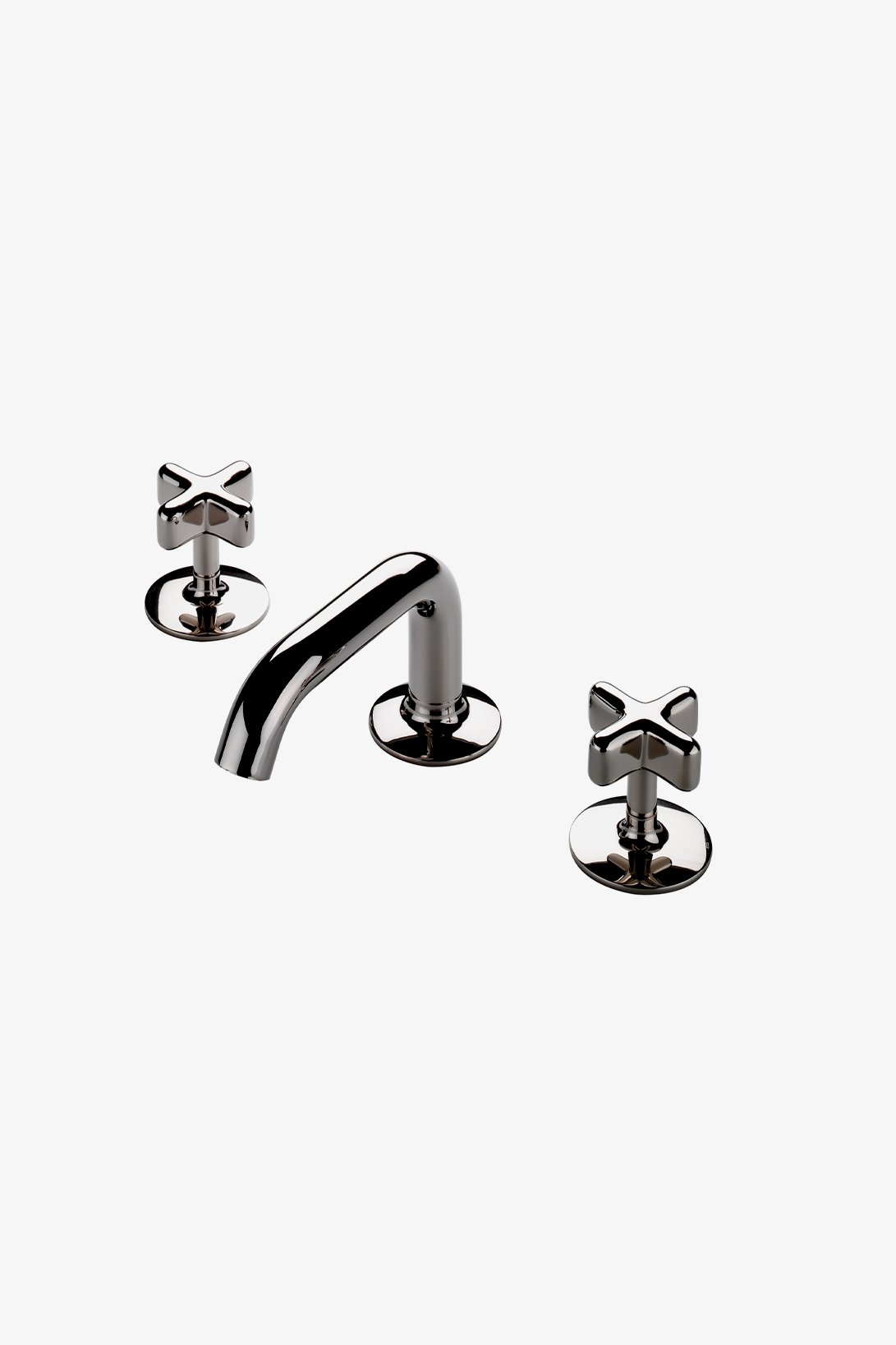 .25 Low Profile Three Hole Deck Mounted Lavatory Faucet with Metal Cross Handles