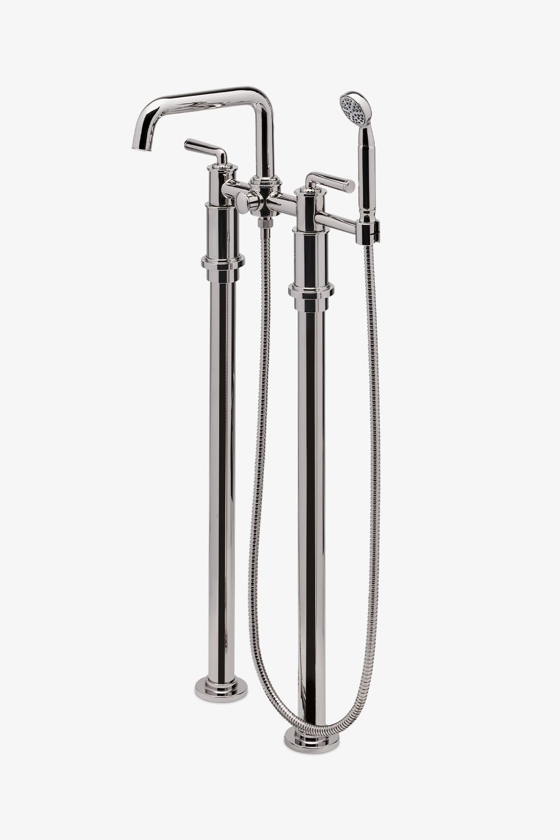 Henry Chronos Floor Mounted Exposed Tub Filler with Handshower and Lever Handles