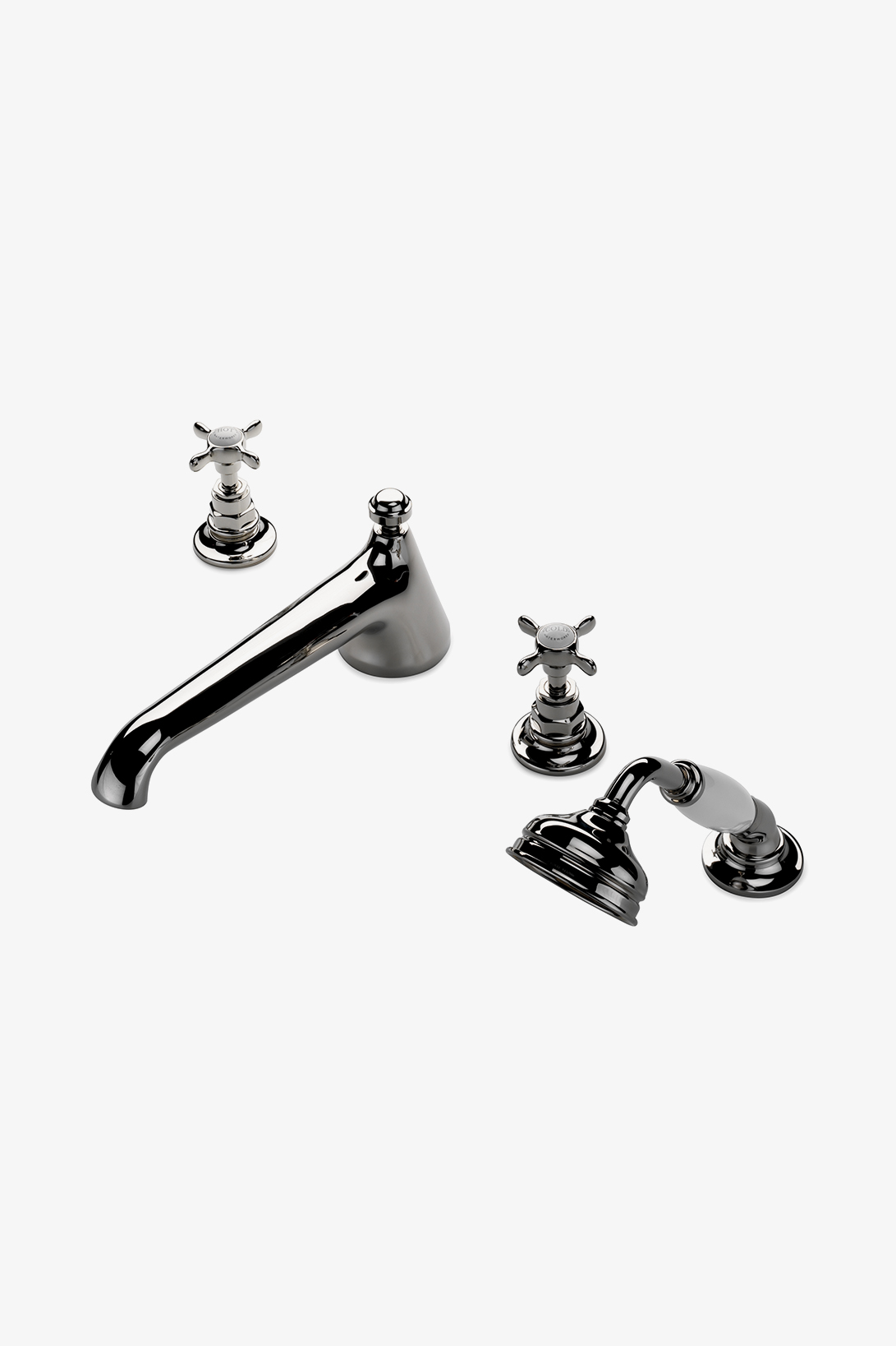 Easton Vintage Low Profile Concealed Tub Filler With Handshower and Metal Cross Handles