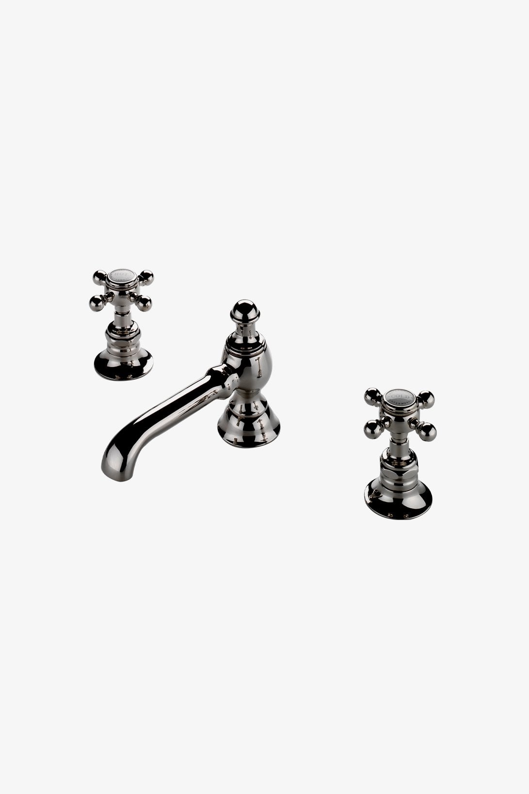 Julia Low Profile Three Hole Deck Mounted Lavatory Faucet with Metal Cross Handles