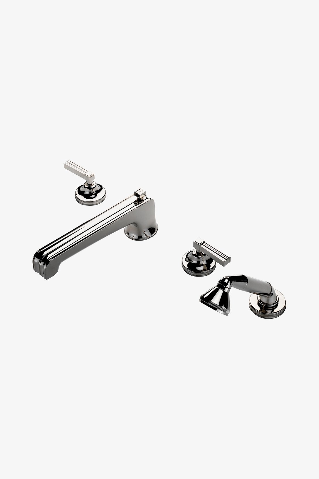 Boulevard Low Profile Concealed Tub Filler With Handshower and Metal Lever Handles
