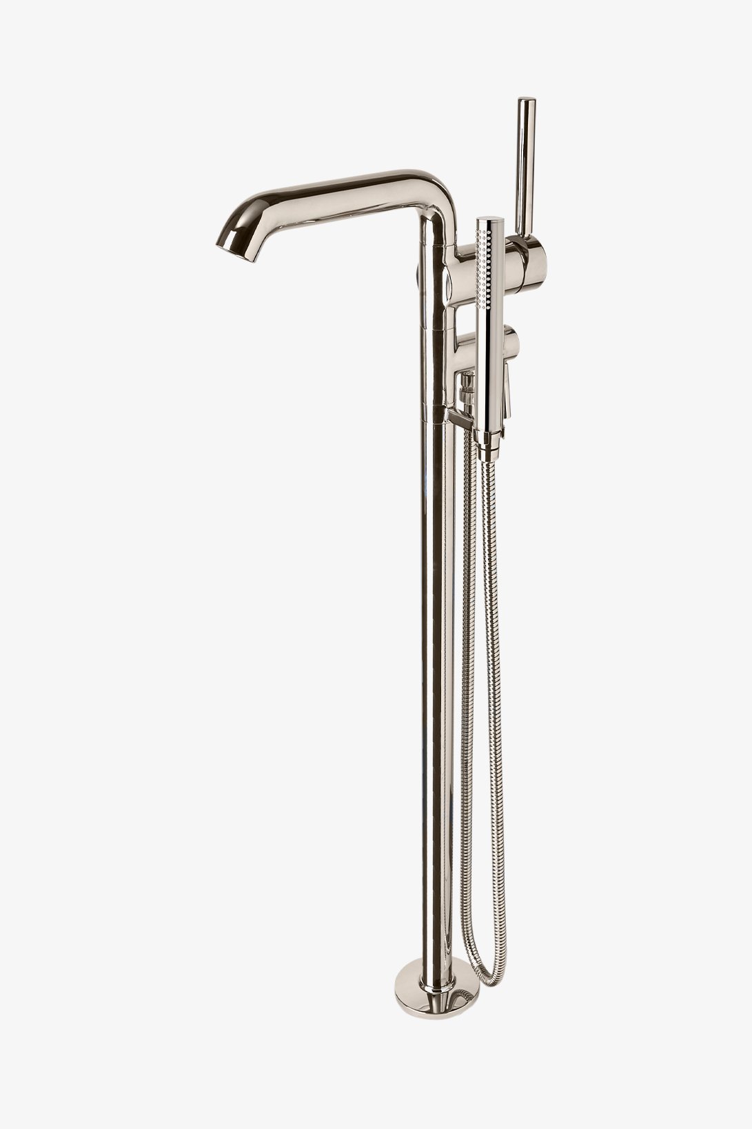 .25 One Hole Floor Mounted Exposed Tub Filler with Hand shower and Lever Handle